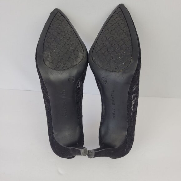 Kelly & Katie Misha Black Lace Pointed-Toe Heels Size 7.5 - Picture 8 of 12